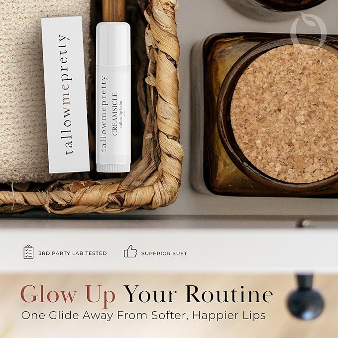 Creamsicle Lip Balm, Luxuriously Soothing & Protective Tallow Lip Balm w/Nutrient-Rich Tallow, Vanilla Bean, Sweet Orange Essential Oil & More, Non-Toxic Lip Care, USA Made, .15 Oz.-VivaGrace Women