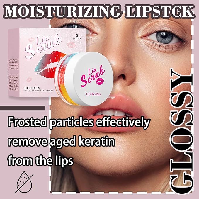 Nourishing Smooth Lip Scrub,Soft Long Lasting Moisturizing Lip Scrubber Exfoliator for Men & Women,Gentle Non-Greasy Sugar Scrub Lip Cares Moisturizer-VivaGrace Women