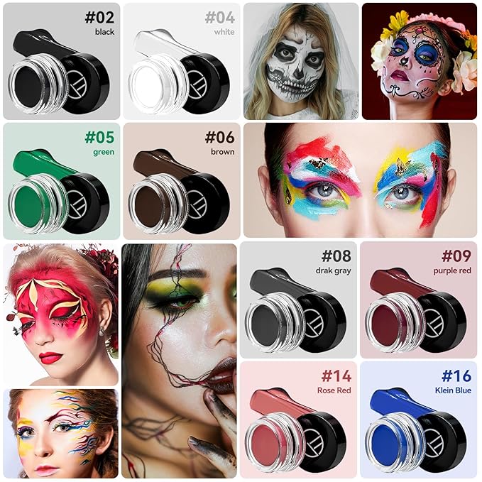 Eyeliner Gel Set,Long Lasting Waterproof Gel Eyeliner With 5.51 IN Long Eyeliner Brush,High-Intensity Pigments Smudge-Proof Eye Liner Makeup Creamy Eyeliner Gel 5G-Dark Grey