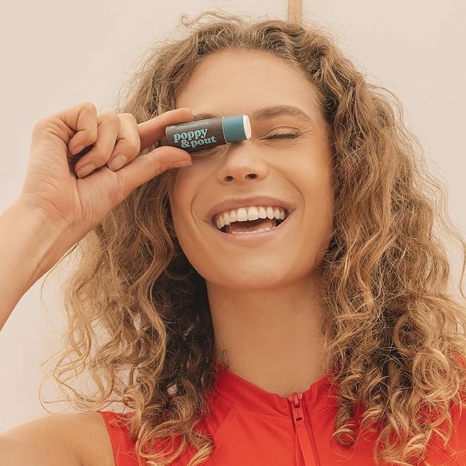 Jumbo Lip Balm Gift Set (3-Pack, Retro Surf) | Poppy & Pout All Natural Lip Balms & Moisturizers | Hydrates with Beeswax, Vitamin E, Organic Coconut Oil | Cruelty-Free | Recyclable Cardboard Tube-VivaGrace Women