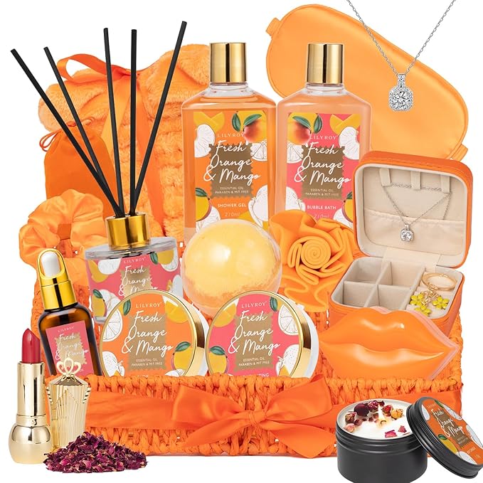 Mothers Day Gifts for Mom - 23-Piece Bath & Body Gift Basket Set for Women, Bath Gift Set, Spa Gift Basket Set with Bath Bomb & More | Christmas Valentine's Birthday Gifts, All Occasion Present-VivaGrace Women