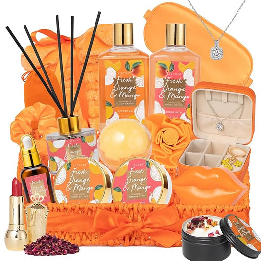 Mothers Day Gifts for Mom - 23-Piece Bath & Body Gift Basket Set for Women, Bath Gift Set, Spa Gift Basket Set with Bath Bomb & More | Christmas Valentine's Birthday Gifts, All Occasion Present-VivaGrace Women