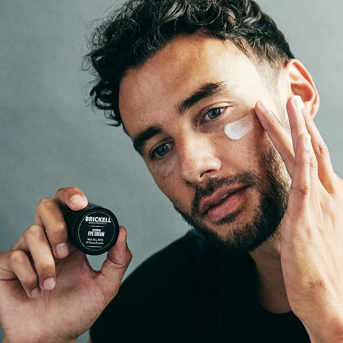 Brickell Men's Restoring Under Eye Cream for Men, Natural and Organic Anti Aging Eye Balm To Reduce Puffiness, Wrinkles, Dark Circles, Crows Feet and Under Eye Bags, 0.5 Ounce, Unscented-VivaGrace Women