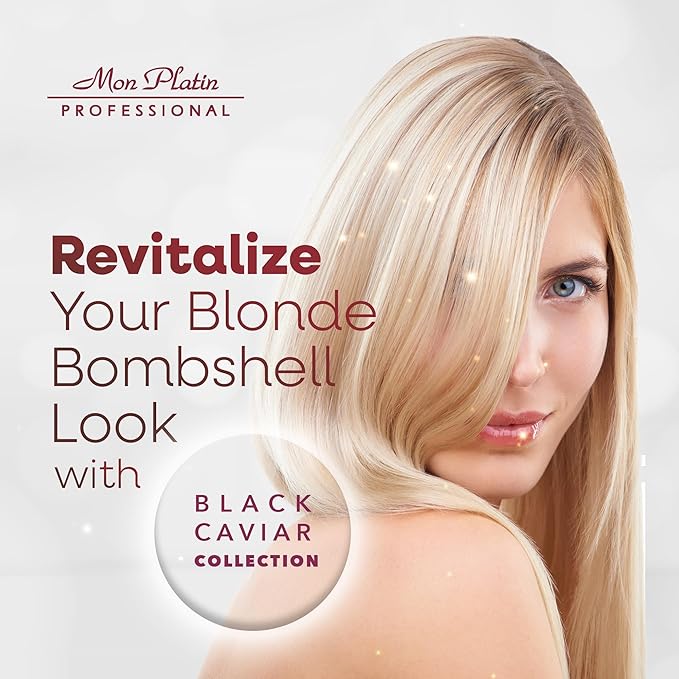 Mon Platin Professional Black Caviar Blonde Hair Mask & HY Loren Blonde Hair Shampoo, Intensive Moisturizing Treatments for Blonde, Bleached & Color-Treated Hair, SLS/SLES/Salt-Free, 500ml Each-VivaGrace Women