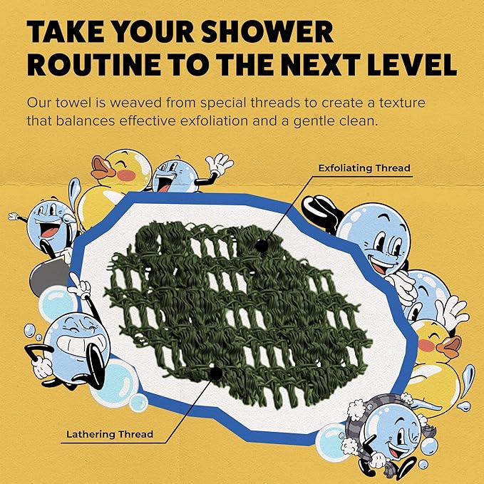 GOSHI Exfoliating Shower Towel - Rip-Resistant Exfoliating Washcloth for All Skin Types - Moss Green - Made in Japan-VivaGrace Women