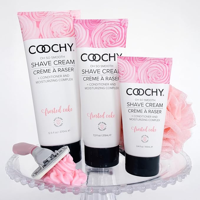 Coochy Shave Cream - Moisturizing Shave Lotion - Gentle Intimate Shaving Cream - For Bikini Area, Underarms, Legs & More - Rash-Free, Hydrating Formula - 12.5 oz, Frosted Cake-VivaGrace Women