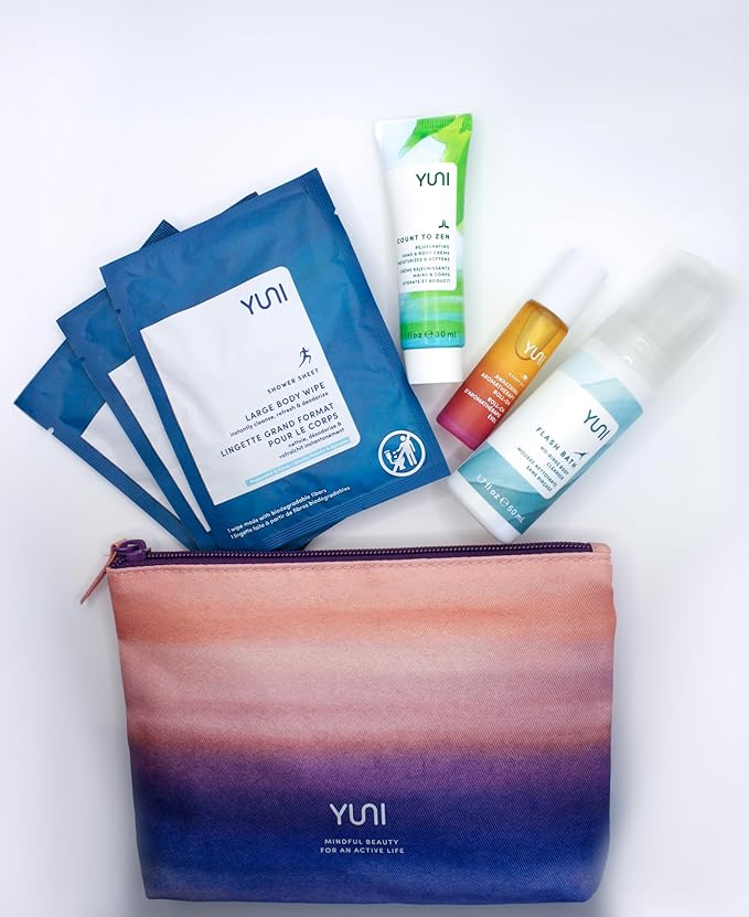 YUNI Beauty Natural Travel Essentials Kit (7pc kit) Beauty On the Run Travel Size Body Care Kit - Cleanse, Refresh, Hydrate - Save Time - All Natural, Paraben-Free, Cruelty-Free-VivaGrace Women