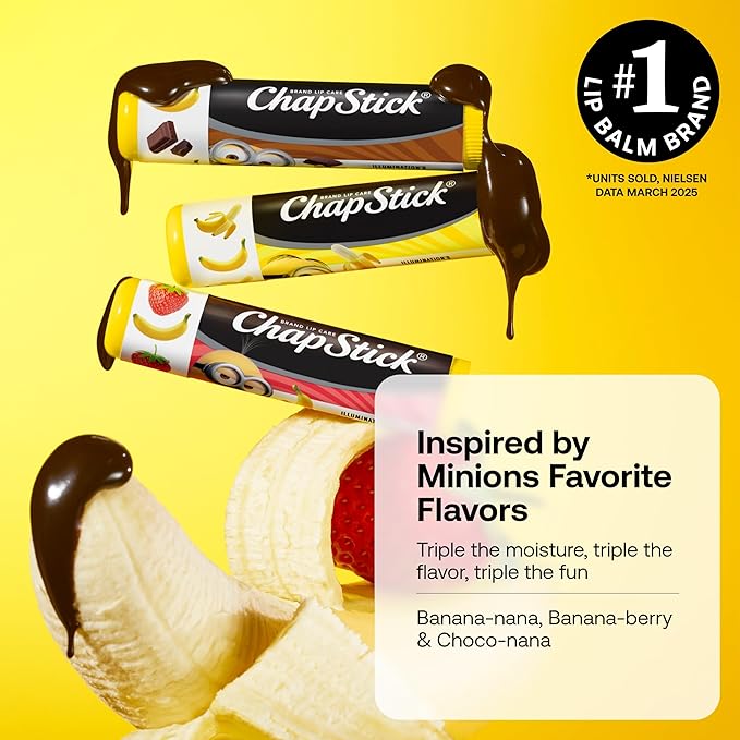 ChapStick Lip Balm, Minions Banana Variety Packs (12 Sticks), Party Favors for Kids, 0.15 Oz Ea-VivaGrace Women