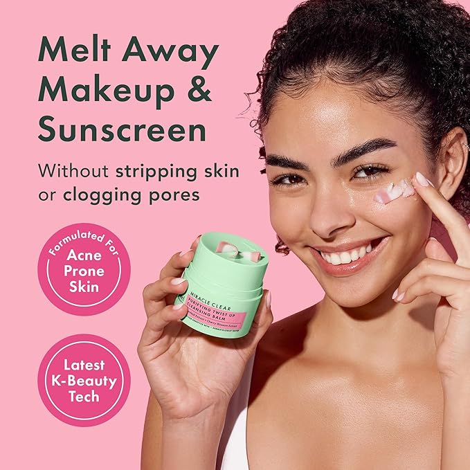 Rael Miracle Clear Cleansing Balm – Makeup Remover, Twist-Up Face Cleanser, Double Cleanse, Non-Comedogenic, with Rice Bran & Jojoba Oils, Vegan, Korean Skin Care, All Skin Types (1.69 fl oz)-VivaGrace Women