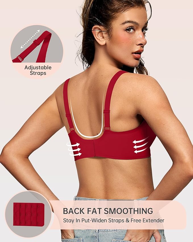 OEAK Womens Deep V Bras Wireless Comfortable Bra Supportive No Underwire Bras Tshirt Push Up Bralettes Plunge Seamless Bra-VivaGrace Women