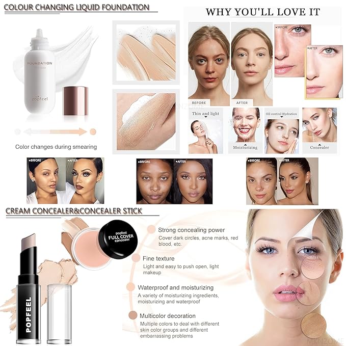Professional Makeup Kit for Women Full Kit, Makeup Set Cosmetic Make Up Kit with Makeup Bag Include Eyeshadow Palette Makeup Brushes Set Lipstick Lip Gloss Foundation Concealer-VivaGrace Women