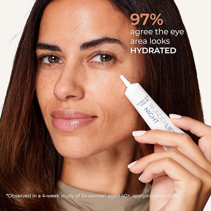 Wunderlift Night Retinol Eye Cream, 3% Encapsulated Retinol, Hyaluronic Acid and Coleus Forskohlii, Vegan and Cruelty free-VivaGrace Women