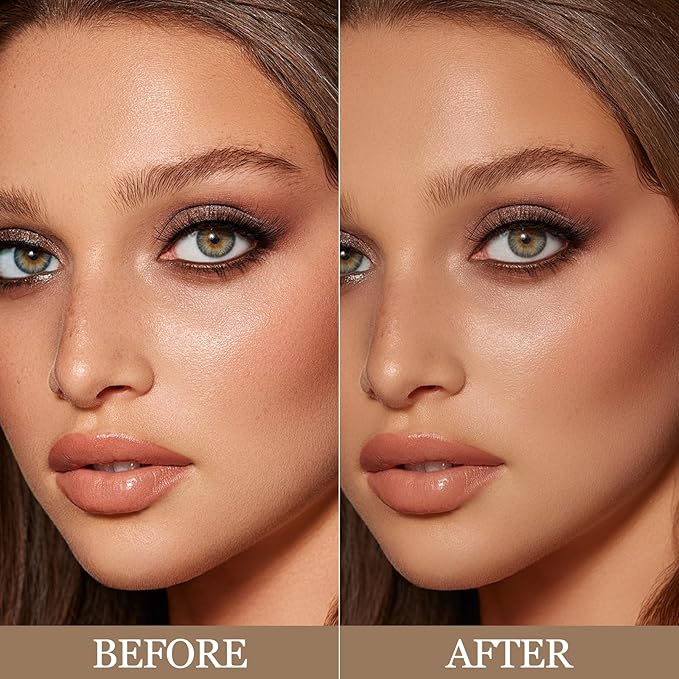 Erinde Matte Brown Contour Palette, Warm Toned Face Sculpting Bronzer Pressed Powder Contour, Lightweight, Ultra-Blendabled, Multiuse Baked Contouring Makeup for Light Skin Tone, 02 Dark Brown-VivaGrace Women