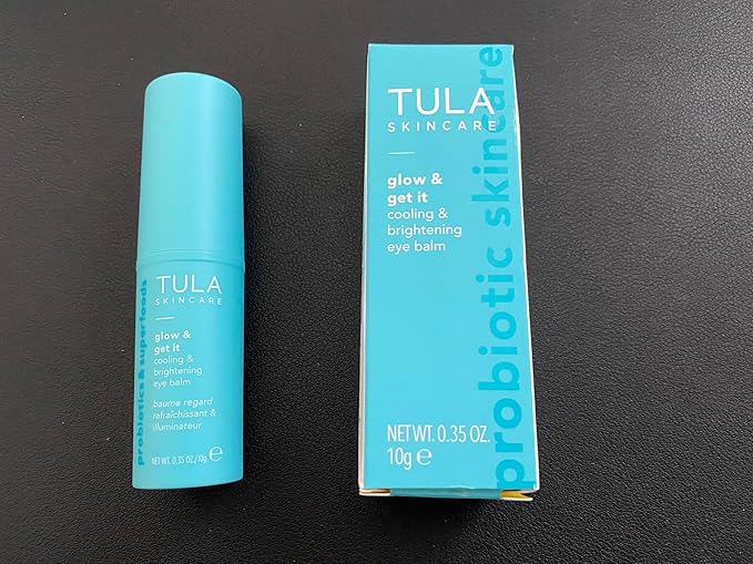 TULA Skin Care Eye Balm Glow & Get It - Dark Circle Treatment, Instantly Hydrate and Brighten Undereye Area, Portable and Perfect to Use On-the-go, 0.35 oz.-VivaGrace Women