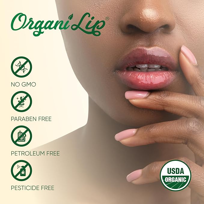 Organic Lip Balm, Spearmint Flavor, Ultra Hydrating Lip Moisturizer for Dry Lips, Oval Shaped Tube, USDA Certified Organic, 3 Pack - OrganiLip-VivaGrace Women