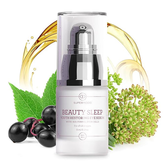 Overnight Eye Serum - Under Eye Serum for Night Time w. Hydrating Elderberry & Sea Fennel Stem Cells, Reduces Under-Eye Bags & Wrinkles, Anti-Aging Eye Serum-VivaGrace Women