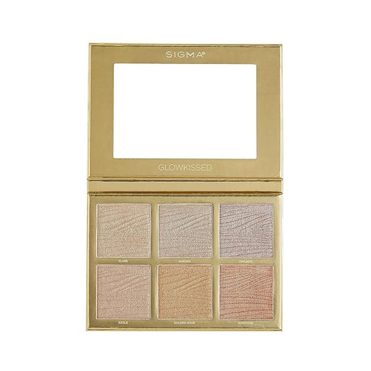 Sigma Beauty GlowKissed Highlight Palette | Highlighted Warm Tones | Glow Vibes, Mirror Included-VivaGrace Women