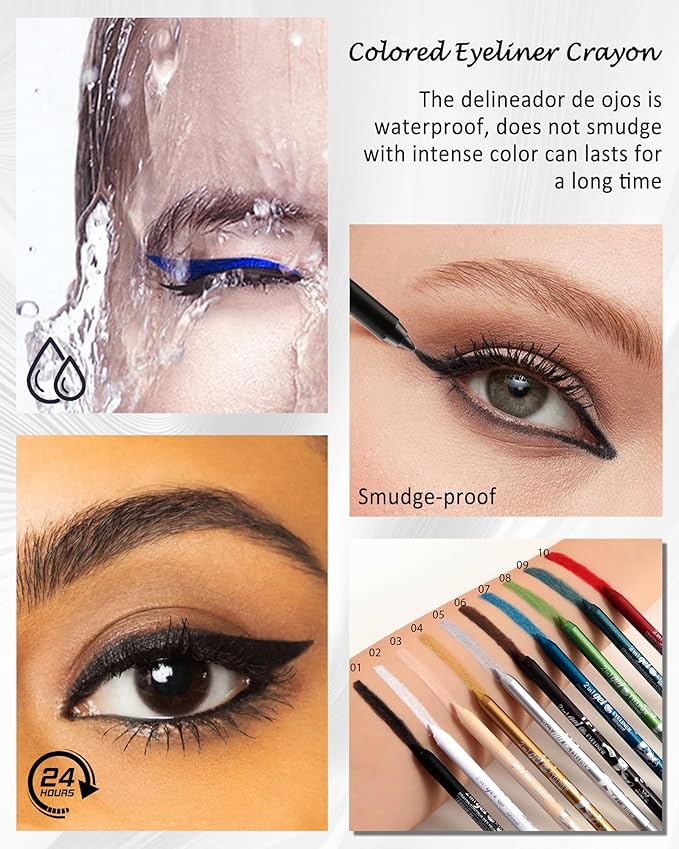 Nude Waterline Eyeliner Gel Pencil,Peach Eyeliner Waterline Waterproof Smudge-Proof, Long Stay Eye Liner Brightener Pen with Sharpener, Safe for Sensitive Eyes, Soft Cream Rich Color Eye Makeup Pen-03