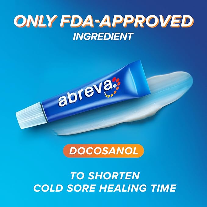 Abreva 10 Percent Docosanol Cold Sore Treatment, Fever Blister and Cold Sore Cream - 0.07 oz plus ChapStick Moisturizer Original Lip Balm - 0.15 oz Value Pack-VivaGrace Women