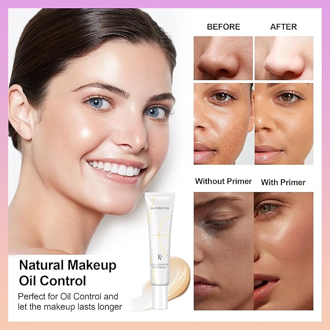 FV Oil-Control Primer, Long-Lasting Hydrating Formula with Matte Finish for Daily Use, Pore-Minimizing, Smooth Texture for Oily Skin (Oil Control)-VivaGrace Women