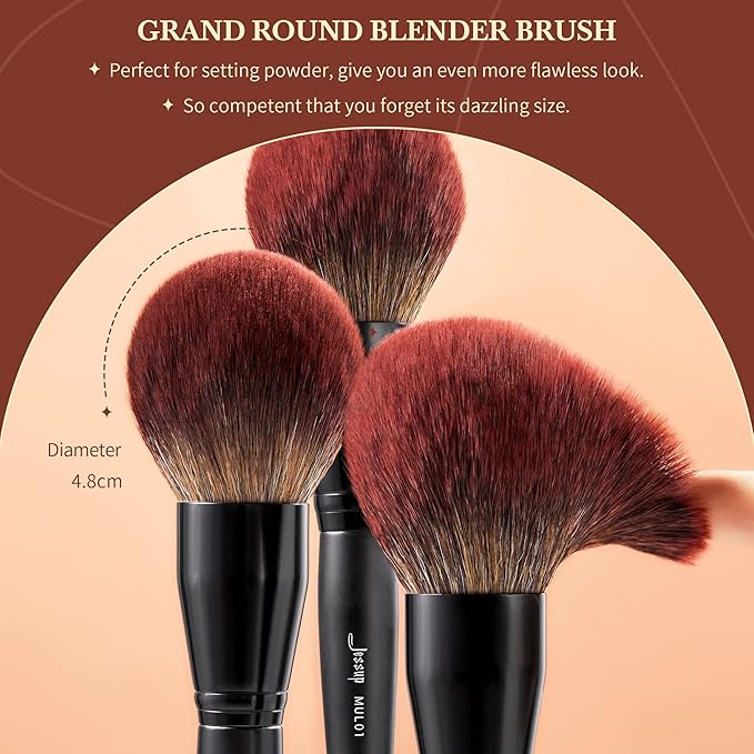 Jessup Full Makeup Brushes Set 13pcs, Professional Vegan Foundation Powder Contour Blush Highlight Eyeshadow Blending Concealer Spoolie EyeLiner Brush, Phantom Black T300-VivaGrace Women