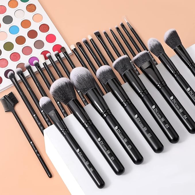 DUcare Professional Makeup Brushes Set 27Pcs Makeup Brush Set Premium Synthetic Kabuki Foundation Blending Face Powder Blush Concealers Eye Shadows Brushes-VivaGrace Women