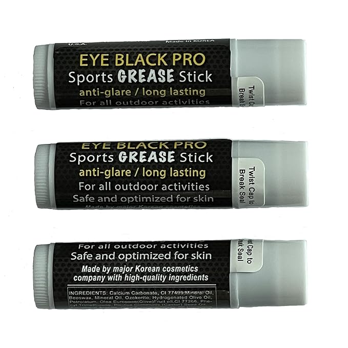 Eye-Black Pro Sports Grease Stick Set reduce-glare Eye Patch Face Painting (3 Pack)-VivaGrace Women