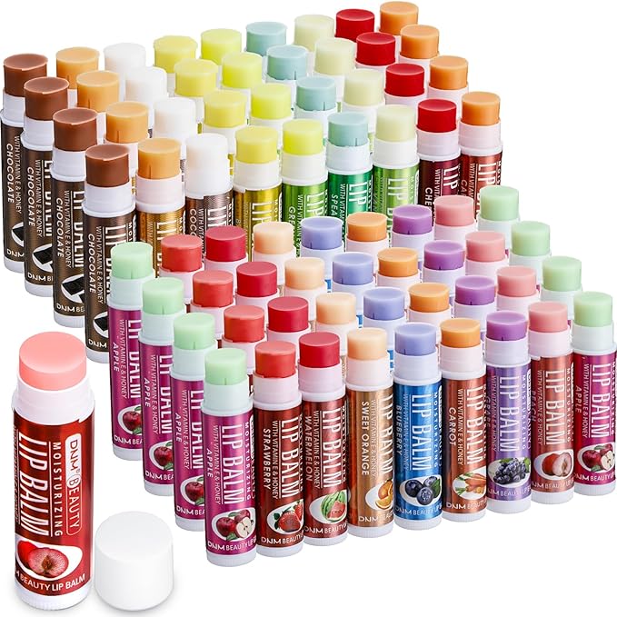72 Pcs Lip Balm Bulk with Vitamin Assorted Flavored Lip Moisturizer Treatment Natural Ingredients Moisturizing Soothing Chapped Lips-VivaGrace Women
