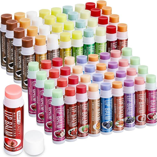72 Pcs Lip Balm Bulk with Vitamin Assorted Flavored Lip Moisturizer Treatment Natural Ingredients Moisturizing Soothing Chapped Lips-VivaGrace Women