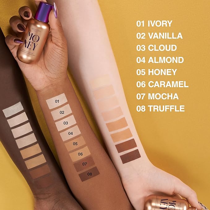Matte Foundation Money - Long-Lasting Makeup Foundation with Flawless & Buildable Coverage - Liquid Foundation for All Skin Types (Caramel)-VivaGrace Women