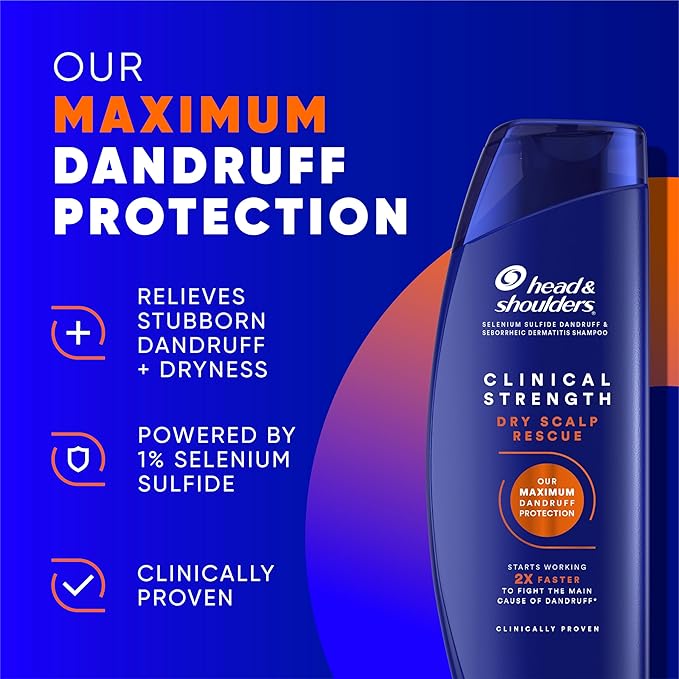 Head & Shoulders Clinical Strength Dandruff Shampoo and Conditioner Set, Dry Scalp Relief, Up to 100% Flake Protection, Selenium Sulfide Formula, 13.5 & 9.1 Fl Oz, 2 Pack-VivaGrace Women