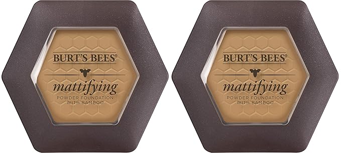 Burts Bees 100% Natural Mattifying Powder Foundation, Nutmeg - 0.3 Ounce (Pack of 2)-VivaGrace Women