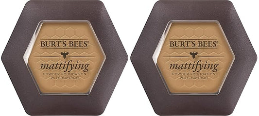 Burts Bees 100% Natural Mattifying Powder Foundation, Nutmeg - 0.3 Ounce (Pack of 2)-VivaGrace Women