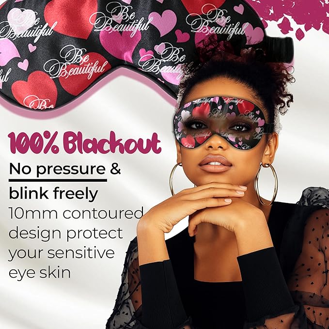 Luxury Sleep Mask – Soft, Adjustable Lightweight & Ultra Comfort-Perfect for Light Blocking Wake up Radiant-Black-VivaGrace Women