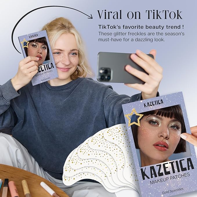 Glitter Freckles Face Tattoo, 10 Pcs Silver Face Glitter Freckles for Women, Festival Outfits for Women Rave Accessories Fake Tattoos, Sparkle Makeup Patches, Waterproof Speckles Patches,Mini Makeup-VivaGrace Women