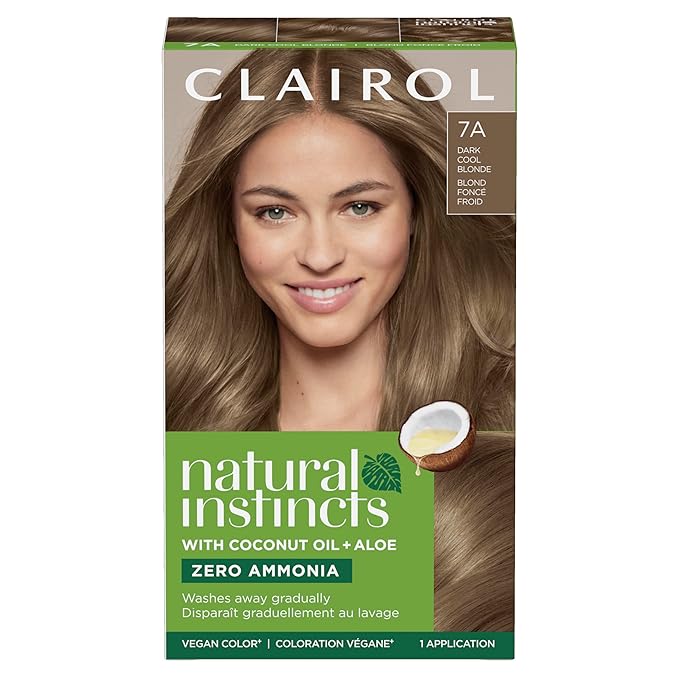 Clairol Natural Instincts Demi-Permanent Hair Dye, 7A Dark Cool Blonde Hair Color, Pack of 1-VivaGrace Women