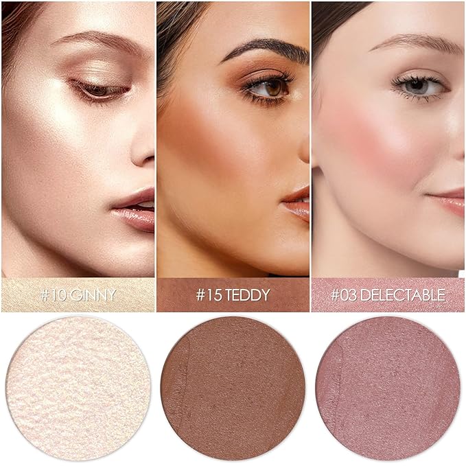 3 Pcs NEUTRAL Contour Stick Set,Cream Blush & Highlighter Bronzer Pen,Long Lasting & Smooth Natural Face Contouring Illuminator,Professional Makeup Kit for All Skin-VivaGrace Women