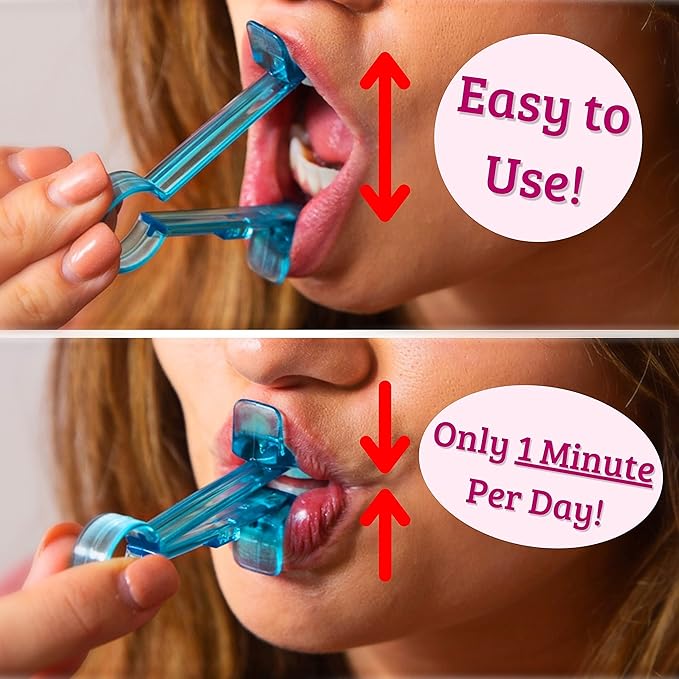 Lip Plumper Device | Non-Invasive Lip Plumping Device, Pain-Free | 60-Second Daily Exercise for Fuller Lips, Defined Jawline & Firmer Skin, MADE IN USA (Peachy Pink)-VivaGrace Women