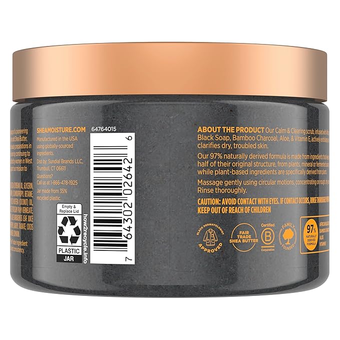 SheaMoisture Sugar Body Scrub African Black Soap for healthy, glowing skin African black soap with 24h shea moisture nutrients 12 oz-VivaGrace Women