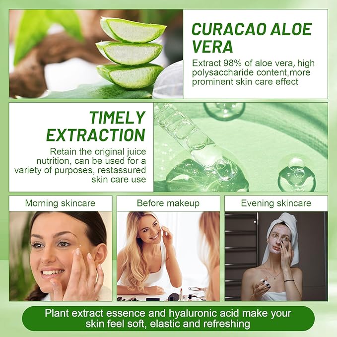 10 Pcs Skin Care Sets Face Care Set for Women Includes 1 Pcs Cleanser, Toner, Lotion, Eye Cream, Serum, Face Cream, Lip Balm and 3 Facial Masks Skincare Gift for Girls (Aloe Vera)-VivaGrace Women