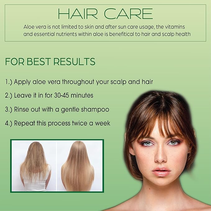 Amazing Aloe Vera Gel - Freshly Cut, 100% Pure Aloe, Premium Quality, Vegan, Unscented - Natural Sunburn Relief, After Shave, Skin, Face & Hair Care 8oz-VivaGrace Women