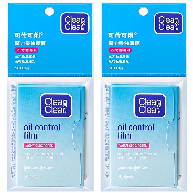 Oil Blotting Sheets From China Replacment for Clean&Clear Oil Absorbing Sheets,2 Pack(total 120sheets) Oil Control Film for Face,High-performance Handy Face Blotting Paper for Oily Skin-VivaGrace Women