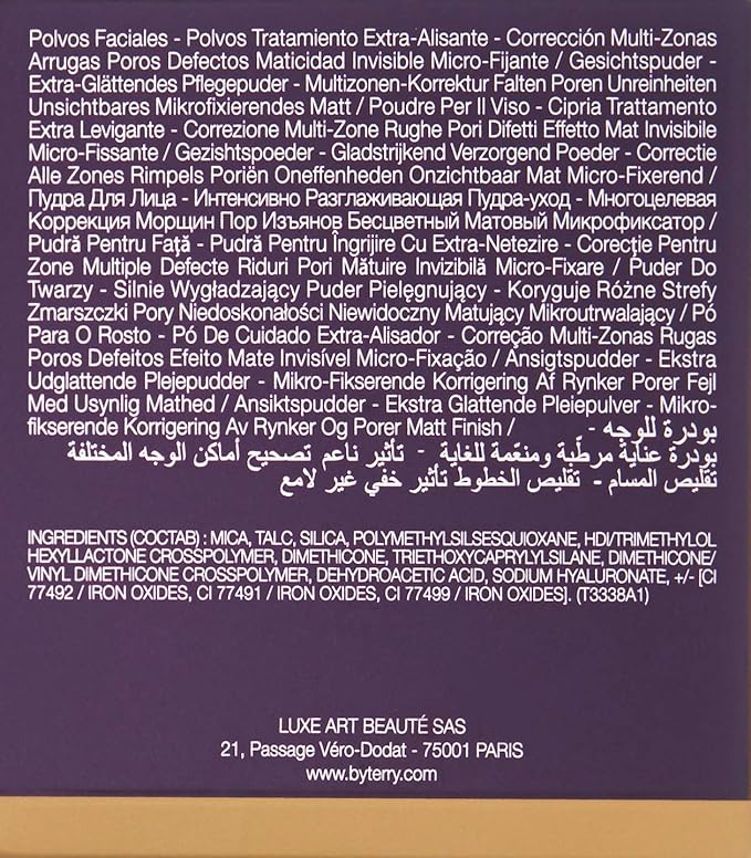 By Terry Hyaluronic Tinted Hydra-Powder, Non-Drying Loose Face Setting Powder, Blur Imperfections & Mattify, Medium Fair, 0.35 oz-VivaGrace Women