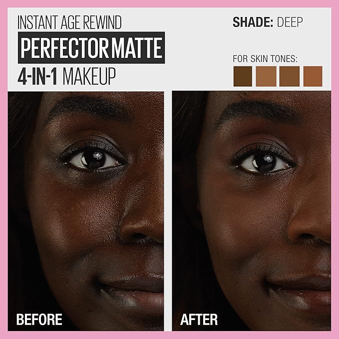 Maybelline Instant Age Rewind Instant Perfector 4-In-1 Matte Makeup, 05 Deep, 1 Count-VivaGrace Women