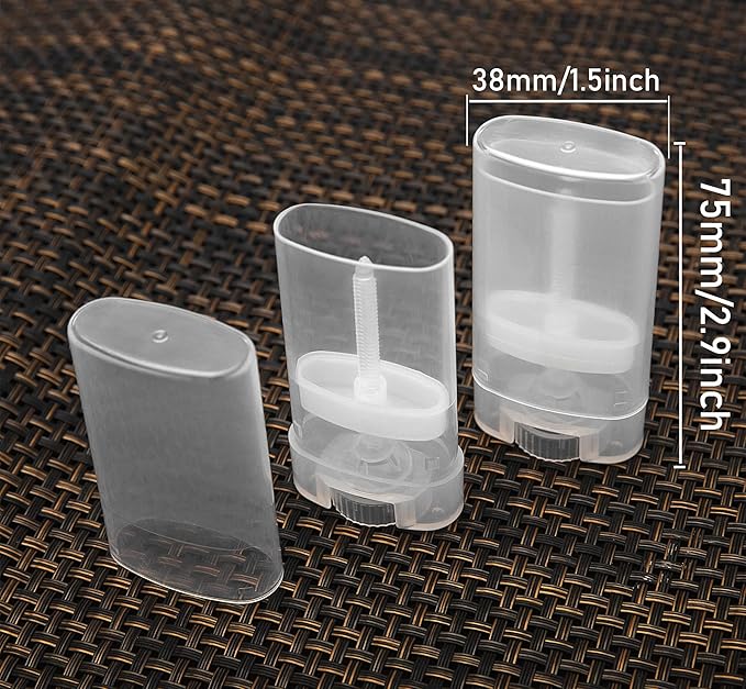 100PCS 15ML Transparent Empty Oval Deodorant Lip Lipstick Balm Tubes Containers for DIY Homemade Crayon Chapstick Holder-VivaGrace Women