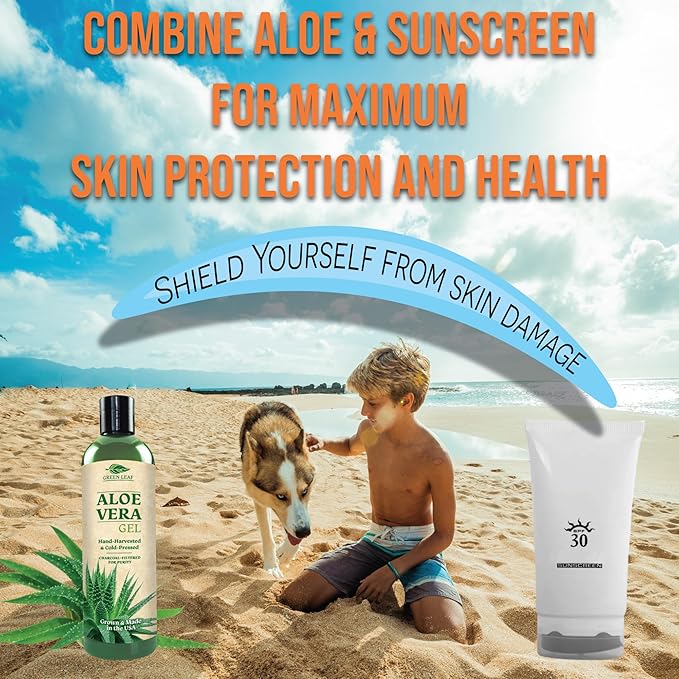 Amazing Aloe Vera Gel - Freshly Cut, 100% Pure Aloe, Premium Quality, Vegan, Unscented - Natural Sunburn Relief, After Shave, Skin, Face & Hair Care 8oz-VivaGrace Women