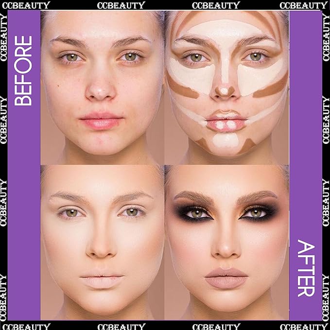 CCbeauty Contour Stick, 3pcs Dual-ended Wonder Stick Cream Highlight & Contour Kit, Bronzer and Highlighter Set for Face Contouring Shaping Makeup, Long Lasting & Waterproof - All Skin-VivaGrace Women
