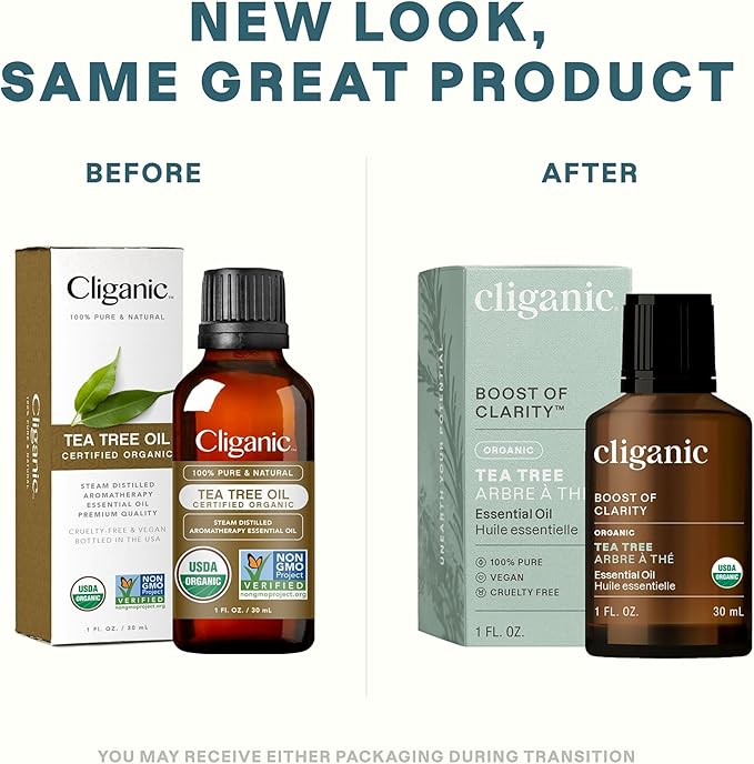Cliganic Organic Tea Tree Essential Oil, 100% Pure Natural, for Aromatherapy | Non-GMO Verified (Packaging May Vary)-VivaGrace Women