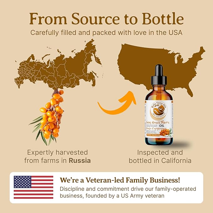 Bella Terra Oils - Seabuckthorn Berry Oil 4oz - Experience Nature's Luxurious Touch, Brimming with Vitamin E & Carotenoids, Transcend Ordinary Skincare-VivaGrace Women