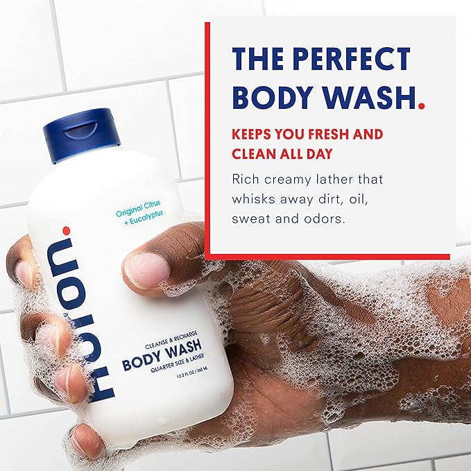 Huron Men's Moisturizing Body Wash - Crisp Citrus, Eucalyptus, Mint & Aromatic Greens Scent, 12.2 fl oz (2 Pack)-VivaGrace Women